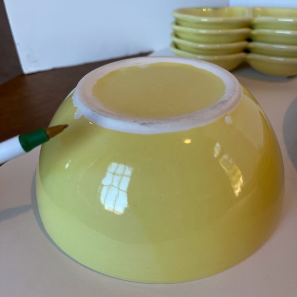 Vintage 1950s Yellow Pear Pottery Lazy Susan Set Belmar California Pottery USA - Picture 10 of 14